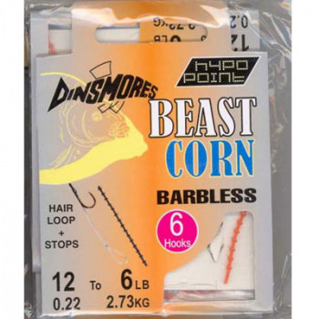 BEAST CORN SIZE 12 BARBLESS RIGS Pack of 6 DINSMORES