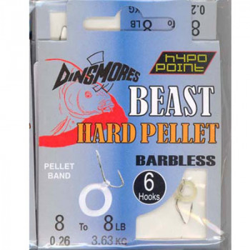 BEAST HARD PELLET SIZE 8 BARBLESS RIG Pack of 6 DINSMORES