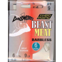 BEAST MEAT SIZE 6 BARBLESS RIG Pack of 6 DINSMORES