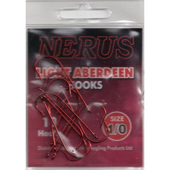 NERUS SEA HOOKS LIGHT ABERDEEN SIZE 1/0 ( pack of 10 hooks )